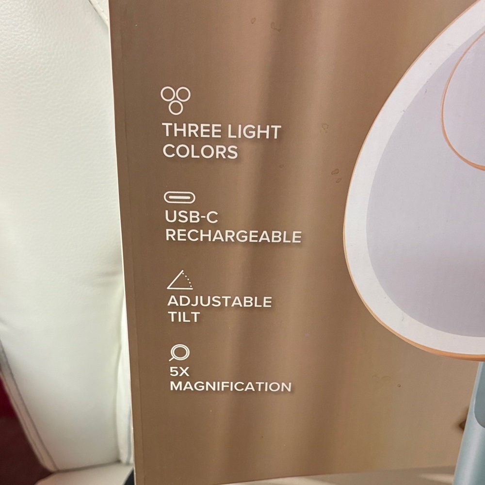 Impressions Vanity Realm Tri-Tone LED Makeup Mirror - Teal/Orange - Picture 2 of 5